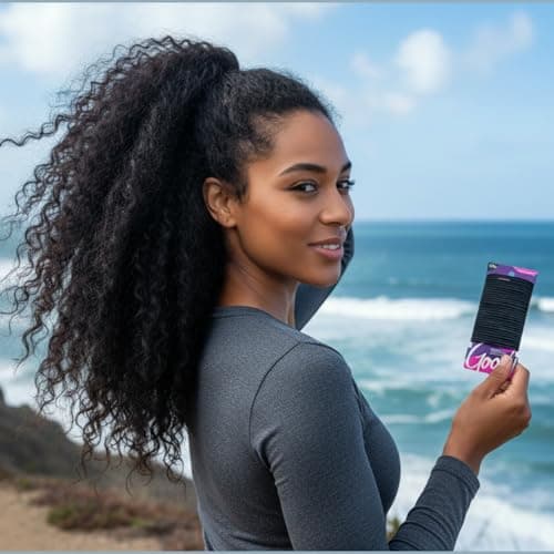 Goody Ouchless Hair Elastics - No Pull, No Breakage, Tangle-Free Hold for Thick, Curly, Coily & Textured Hair - 30 Count, Black, Long-Lasting Ponytail Holders for Women & Men — view 5