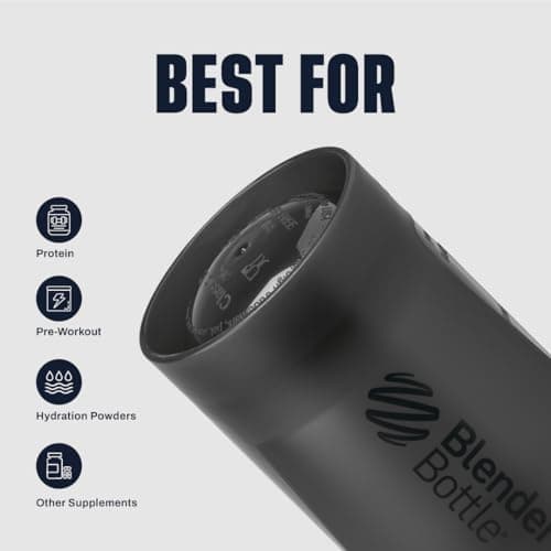 BlenderBottle Classic V2 Shaker Bottle Perfect for Protein Shakes and Pre Workout, 20-Ounce, Black — view 3
