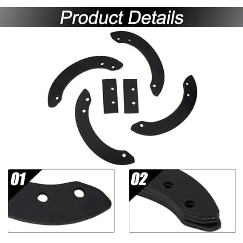 Snow Blower Rubber Paddle Cover 6-Pack for Honda HS520 HS720, Replaces 06720-V10-030 6672448 6813166, Compatible with Rotary 5536 & Egon 73-048 Auger Parts — view 3