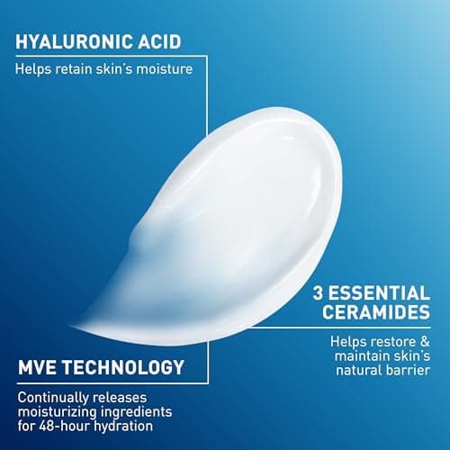 CeraVe Moisturizing Cream, Body and Face Moisturizer for Dry Skin, Body Cream with Hyaluronic Acid and Ceramides, Daily Moisturizer, Oil-Free, Fragrance Free, Non-Comedogenic, 19 Ounce — view 3