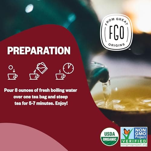 FGO Organic Hibiscus Tea, 100 Count, Eco-Conscious Tea Bags, Caffeine Free, Packaging May Vary (Pack of 1) — view 4