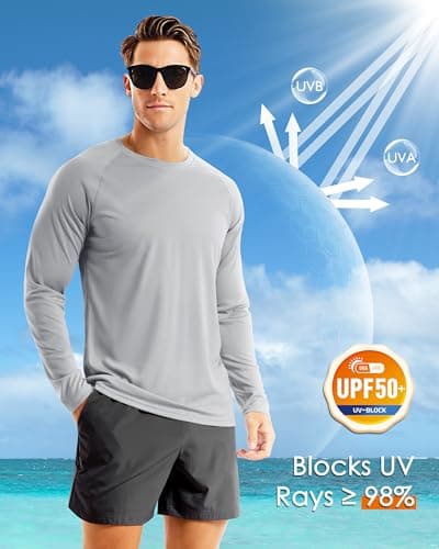 Boladeci Mens Fishing Shirts Long Sleeve UPF 50+ UV Protection Sun Block Cool Athletic Tee Shirts for Hiking, Camping, Surfing, Running (Gray) — view 2