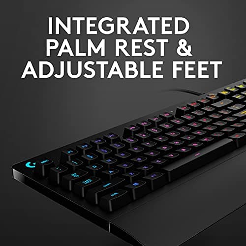 Logitech G213 Prodigy Gaming Keyboard - Wired RGB Backlit Keyboard with Mech-Dome Keys, Palm Rest, Adjustable Feet, Media Controls, USB, Compatible with Windows – Black — view 4