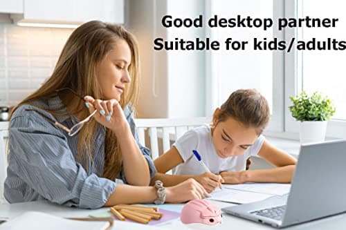 2.4GHz Wireless Mouse Cute Hamster Shape Less Noice Portable Mobile Optical 1200DPI USB Mice Cordless Mouse for PC Laptop Computer Notebook MacBook Gaming Kids Girl Men Women Adults Gift (Pink) — view 2