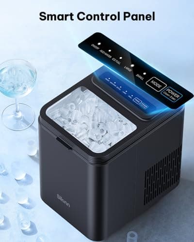 Silonn Ice Maker Countertop, 8 Ice Cubes in 6 Mins, 26.5 lbs/24H, 2 Bullet Ice Sizes, Self-Cleaning Bullet Ice Maker, Portable Ice Machine for Kitchen, Party, Office, and RV Camping — view 3