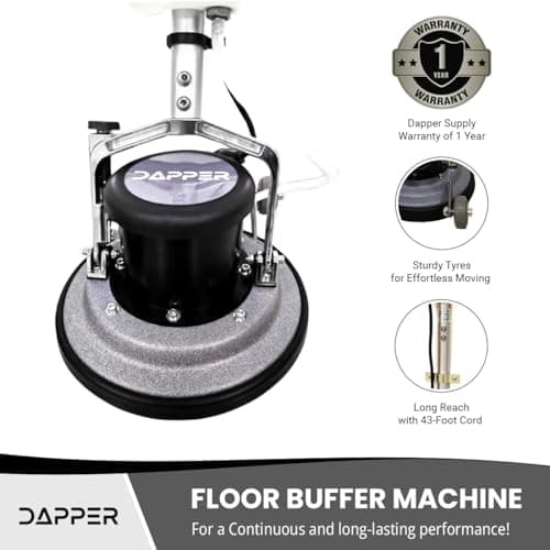 13" Heavy-duty Multi-Functional Floor Buffer Polisher Machine - Clean, Buff, Scrubb and Polish with Ease! Ideal for Carpets Too! Includes Optional Solution Tank, 2 Brushes and 3 Scouring Pads — view 3