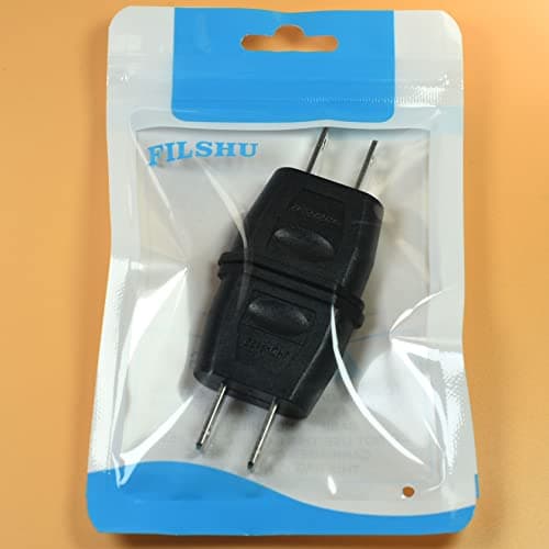 Socket Plug Adapter Europe EU Euro to US Travel Charger, Black, 2PCS — view 4