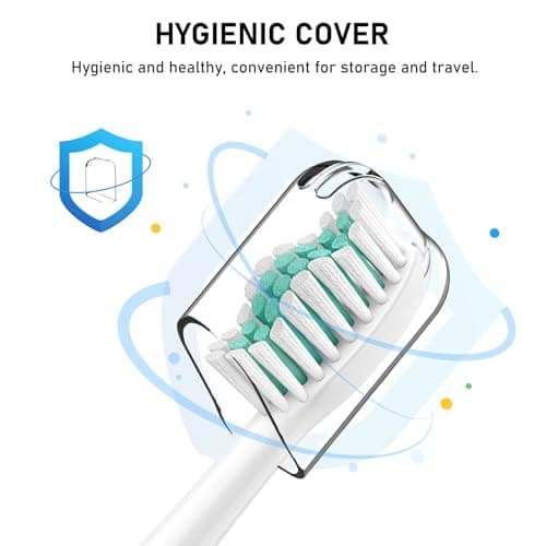 Toothbrush Heads for Philips Sonicare Replacement Brush Heads with Protective Cover Soft Dupont Bristles Electric Toothbrush Replacement Heads for Oral Health, 16 Pack — view 2