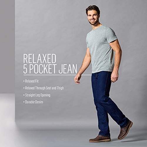 Rustler Men's Classic Relaxed Fit, Dark Stonewash, 36W x 30L — view 5