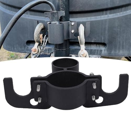 Trailer Chain Organizer, Heavy Duty Aluminum Hitch Chain Holder with Inverted Plug Holder for RV Trailer Tongue Jack, 7 Way Wiring Harness Plug Storage (Black) — view 6