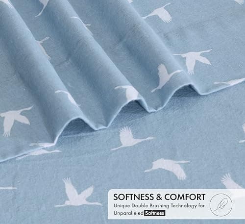 RUVANTI 100% Cotton Flannel Sheets Set - Queen - 4 Pcs - We Fly — view 4