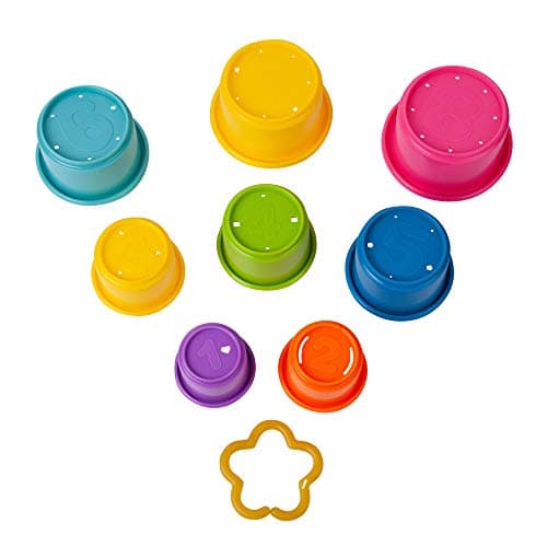 The First Years Stack & Count Stacking Cups - Colorful Baby Stacking Water Toys Set - Stackable Cups for Learning - Baby Bath Toys - Toddler Water Table Toys - 8 Count — view 3