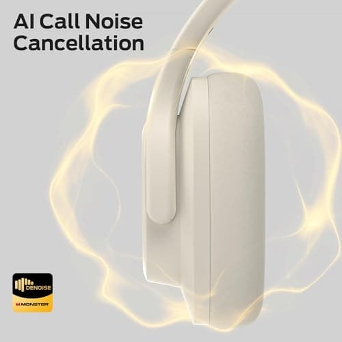 Monster Mission 200 Wireless Headphones, Bluetooth Headphones with 3 EQ Modes, Low Latency HiFi Stereo Foldable Lightweight Headset, 60H Playtime,Deep Bass for Home Office Cellphone PC Ect, White — view 4