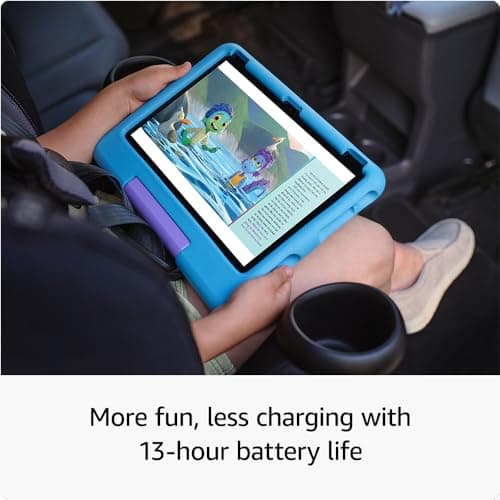 Amazon Fire HD 10 Kids tablet (newest model) ages 3-7 | Bright 10.1" HD screen with included ad-free and exclusive content, robust parental controls, 13-hr battery, 32 GB, Blue — view 5