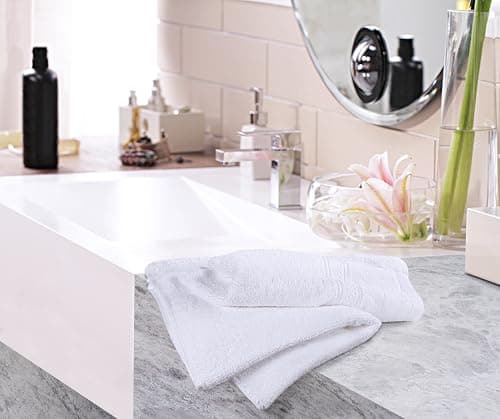 Utopia Towels 6 Pack Premium Hand Towels, 16 by 28 inches, 100% Ring Spun Cotton, Soft and Absorbent 600 GSM Towels for Bathroom, Gym, and Hotel, White — view 3
