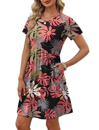 Summer Dresses for Women Summer Outfits Vacation Outfits Resort Wear Beach Hawaiian Dresses for Women Leaf M — view 2