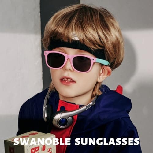 3 Pack Kids Polarized Sunglasses For Girls Boys, Flexible TPEE Rubber Frame for Children Age 3-8 (3pack-3 style PINK) — view 4