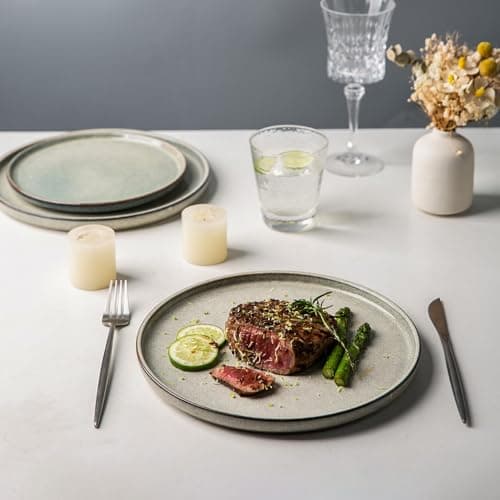 AmorArc Stoneware Dinnerware Sets,Round Reactive Glaze Plates and Bowls Set,Highly Chip and Crack Resistant | Dishwasher & Microwave Safe,Service for 8 Dishes Set (24pc), ADW009 — view 2