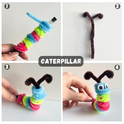 Pipe Cleaners Craft Bulk,Kids Toys & Games Gifts,200pcs Arts Crafts,Chenille Stems Art Supplies for Projects Creative DIY Room Decor,Christmas Decorations,Juegos para Niños Fidget Toys for Ages 5-7 — view 4