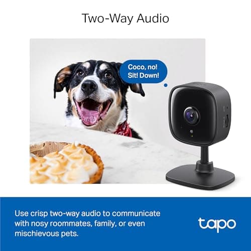 Tapo 1080P Indoor Wired Security Camera - Works as a Baby Monitor & Pet Camera, Motion Detection, 2-Way Audio, Siren, Night Vision, Subscription-Free Local Storage or Optional Cloud, C101 — view 6