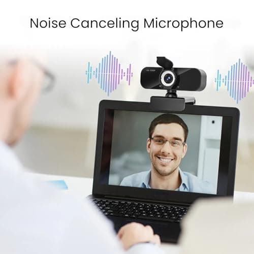 PASDFG 1080P Full Webcam with Microphone, Privacy & Safety Protection, USB HD Computer Web Camera, Plug and Play, for Laptop, Teams, Desktop, Conferencing and Video Calling, 2026 Version(Black) — view 2