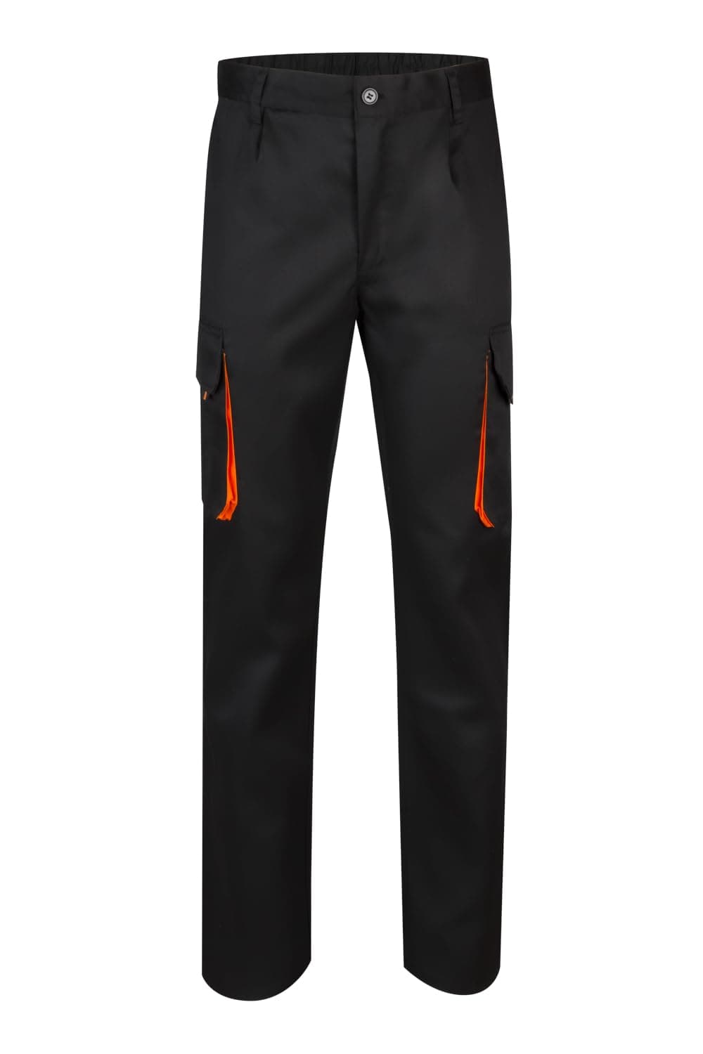 VELILLA 103004; Pantalón Bicolor Multibolsillos; Color Negro y Naranja; Talla 42