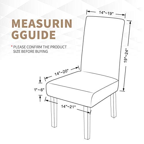 JIVINER Velvet Dining Chair Slipcover High Stretch Chair Covers for Dining Room Removable Parsons Furniture Protector for Hotel, Party, Restaurant (2PCS, Gray) — view 4