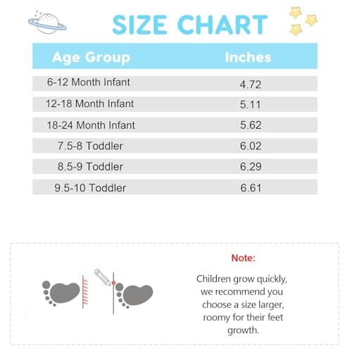 JOINFREE Baby Girls Shoes Boys Sneakers Barefoot Infant First Walking Shoe Sports Sneaker Black 12-18 Month Infant