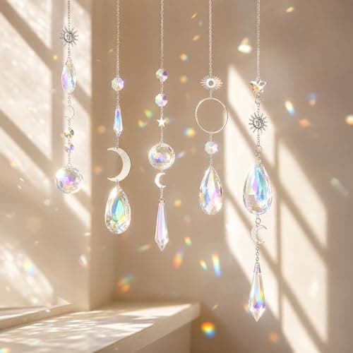 228Pcs DIY Suncatcher Kits for Adults, Crystal Suncatchers for Windows, Silver Sun Catcher Window Prism Rainbow Hanging Crystals Crafts for Women Garden Home Decor Gifts for Mother Wife Daughter — view 3