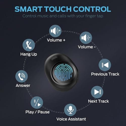 Monster Wireless Earbuds,5.3 Bluetooth in-Ear Headphones Bluetooth Headphones Touch Control with Charging Case, Bluetooth Earbuds,32H Play Black — view 3