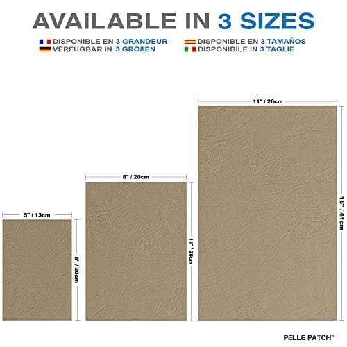Pelle Patch - Leather Couch Repair Patch - 25 Colors Available - Original 8x11 - Beige — view 2