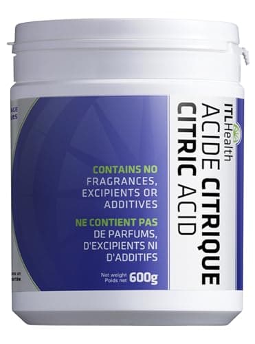 ITL Health Citric Acid Powder 600g - Pure, Food-Grade Quality for DIY Bath Bombs, Descaling & Household Cleaning, Non-GMO, Cleaner, Natural Ingredient for Cooking & a Variety of Home Uses