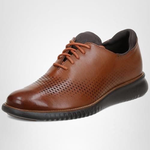 Cole Haan Men's 2.Zerogrand Laser Wingtip Oxford, British tan/Java, 10 — view 9