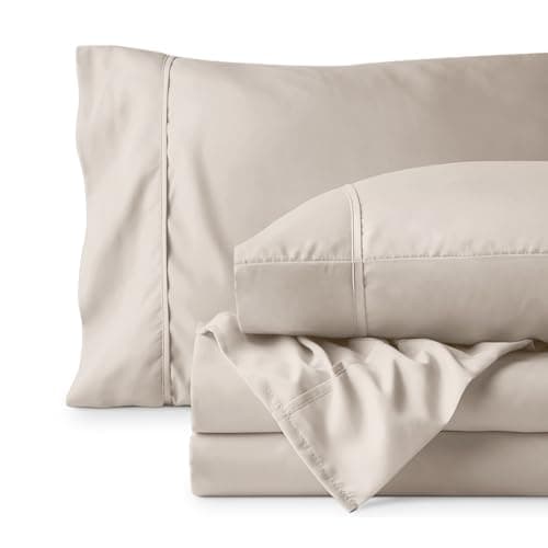 Bare Home Queen Sheet Set - 1800 Ultra-Soft Microfiber Queen Bed Sheets - Double Brushed - Deep Pockets - Easy Fit - 4 Piece Set - Bed Sheets (Queen, Wheat) — view 7