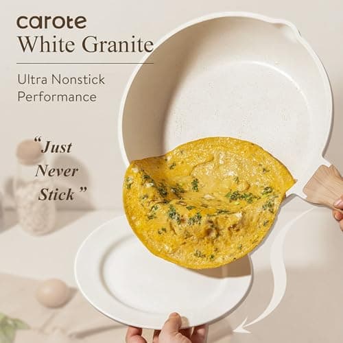 CAROTE 21pcs Pots and Pans Set, Nonstick Cookware Sets, Induction Cookware Kitchen Set Non Stick Cooking Set w/Frying Pans & Saucepans (PFOS, PFOA Free) — view 3