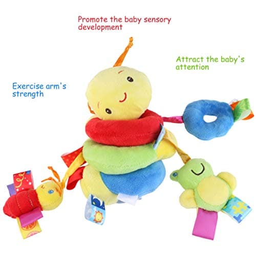 Uonlytech Baby Crib Hanging Rattles Toys, Carseat Toys Hanging Rattles Spiral Stroller Crib Cot Toy Spiral Toy Pram Hanging for Babies Boys and Girls — view 3