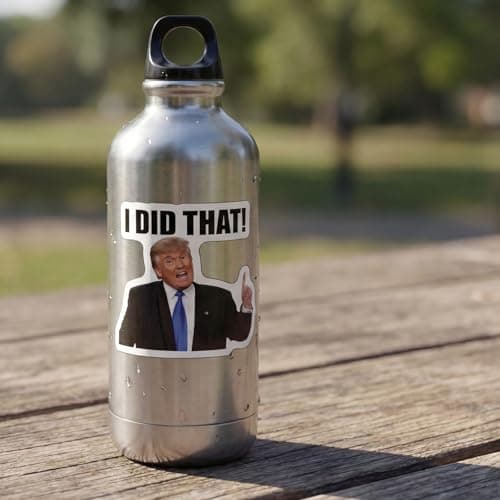 I Did that Trump Sticker 100Pcs, 2 x 1.8 Inch Funny Gas Pumps Sticker, Waterproof & Weatherproof, Glossy Finish, Easy to Remove & Reusable Bumper Decal, No Residue, Stick to Flat and Curved Surface — view 4