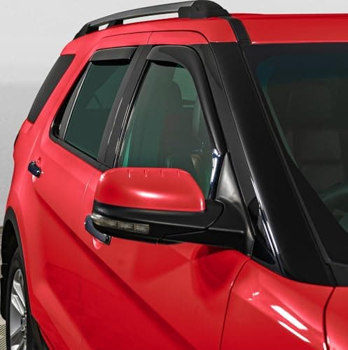 Voron Glass in-Channel Extra Durable Rain Guards for Ford Explorer 2011-2019, Window Deflectors, Vent Window Visors, 4 Pieces -200345