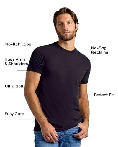 True Classic Mens T-Shirts – Short Sleeve Crew Neck T Shirts for Man, Cotton Blend Novelty Tshirt for Men, T-Shirt Homme, Pack of 2, Monochrome, XL — view 2