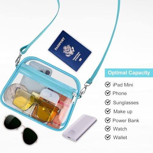Clear Bag for Stadium Events Clear Sports Fan Handbags Purses with Adjustbale Strap for Concerts Festivals Game Day — view 3
