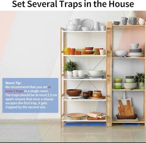 LULUCATCH Mouse Traps 4 Pack, Larger Heavier Glue Traps for Mice, Rat & Snakes, Non-Toxic Sticky Mouse Traps Indoor for Home & Kitchen, Easy to Set — view 5