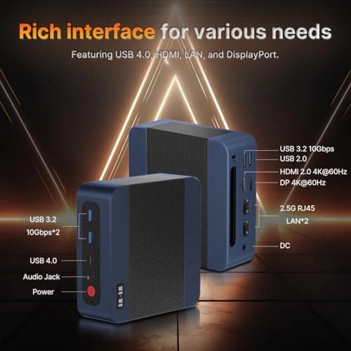 Wo We P8 Ryzen 5 7640HS (>Ultra 9 288V), NO RAM, NO SSD, 1.2lb Barebone Light Mini Gaming PC w/NO OS, Radeon 760M iGPU, Triple 4K Display via HDMI/DP/Type-C, 2.5Gb RJ45 & WiFi 6E (by_wo-we) — view 4