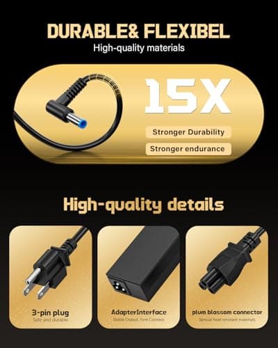 FUNNYERA Compatible with HP Laptop Charger 65W 45W Computer Smart Blue Tip Power Adapter