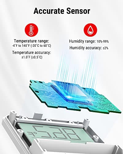 ThermoPro TP357 Digital Hygrometer Indoor Thermometer of 260FT, Bluetooth Thermometer Humidity Meter with Smart App, Room Thermometer Humidity Gauge with Temperature Humidity Sensor — view 4