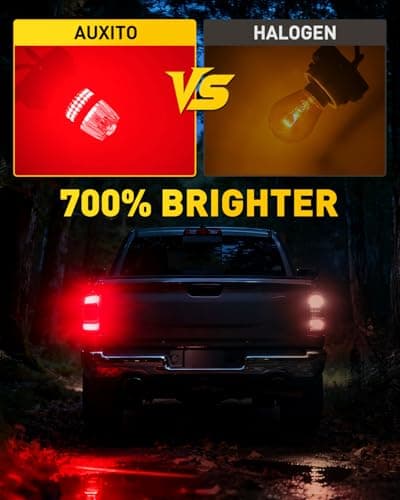 AUXITO Latest 1157 LED Bulb Red Brake Lights Tail Lights, 700% Brighter 2057 2357 7528 BAY15D LED Bulbs with Projector for Stop Third Brake Backup Tail Turn Signal DRL Maker Light, Pack of 2 — view 2
