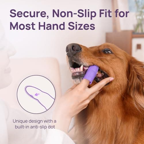 HICC PET Dog Toothbrush, Anti-Slip Dog Tooth Brushing Kit, Dog Finger Toothbrush for Plaque and Tartar Cleaning, Dog Teeth Cleaning for Medium & Large Pets, Safer & Softer Liquid Silicone, 2-Pack — view 3