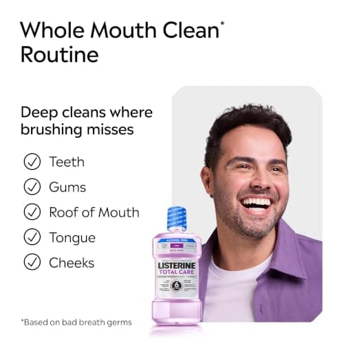 Listerine Total Care Alcohol Free Mouthwash, Mild Mint, 33.8 fl. oz/1L x 2 — view 5