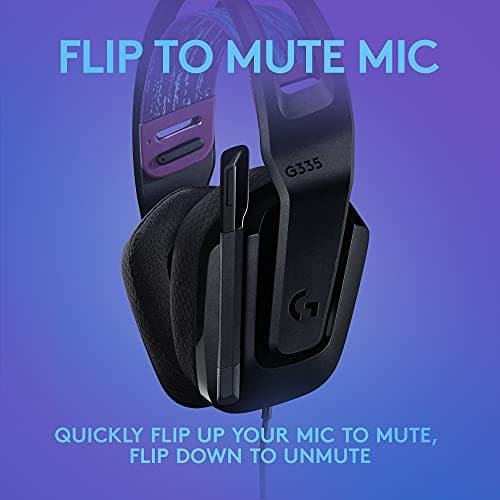Logitech G335 Wired Gaming Headset, with Flip to Mute Microphone, 3.5mm Audio Jack, Memory Foam Earpads, Lightweight, Compatible with PC, PlayStation, Xbox, Nintendo Switch/Switch 2 - Black — view 4