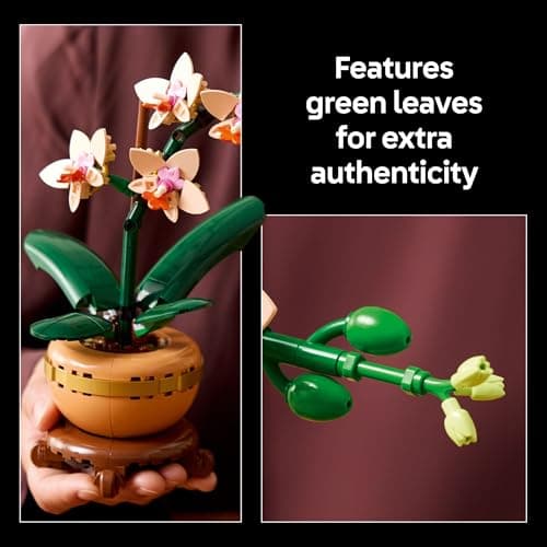 LEGO Botanicals Mini Orchid Building Set - Artificial, Fake Orchid for Home Decor, Adults Ages 18+ - Gift for Graduation- Indoor Plant Decorations for Table, Desk, Office - 10343 — view 3