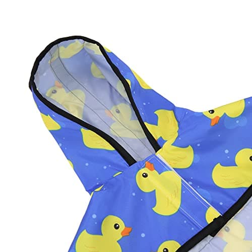 HDE Dog Raincoat Jacket Reflective Adjustable Hooded Pet Poncho Rain Coat with Leash Hole for Small to X-Large Dogs Rubber Ducks - L — view 3